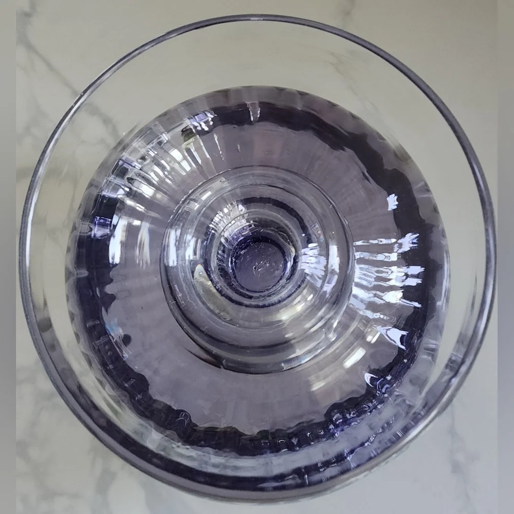 Retro MCM‎ Large Purple Art Glass Ruffle Fluted Vase